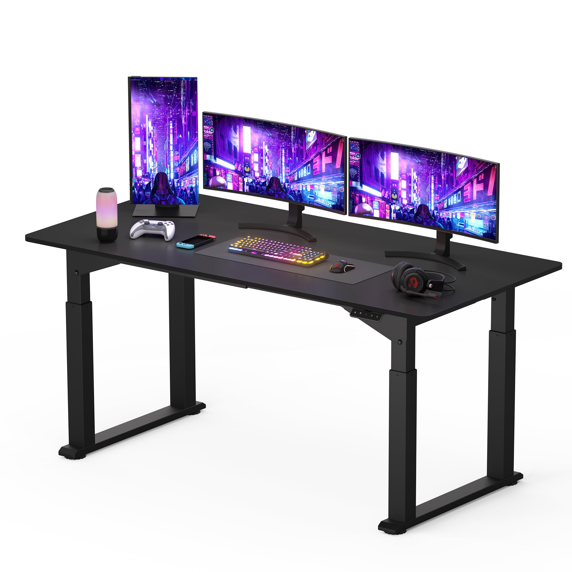 SANODESK QS2+160 * 75cm Dual Motors Standing Desk Height Adjustable Desk with Splice Board Home Office Computer Workstation Electric Sit Stand up Table โ image 1