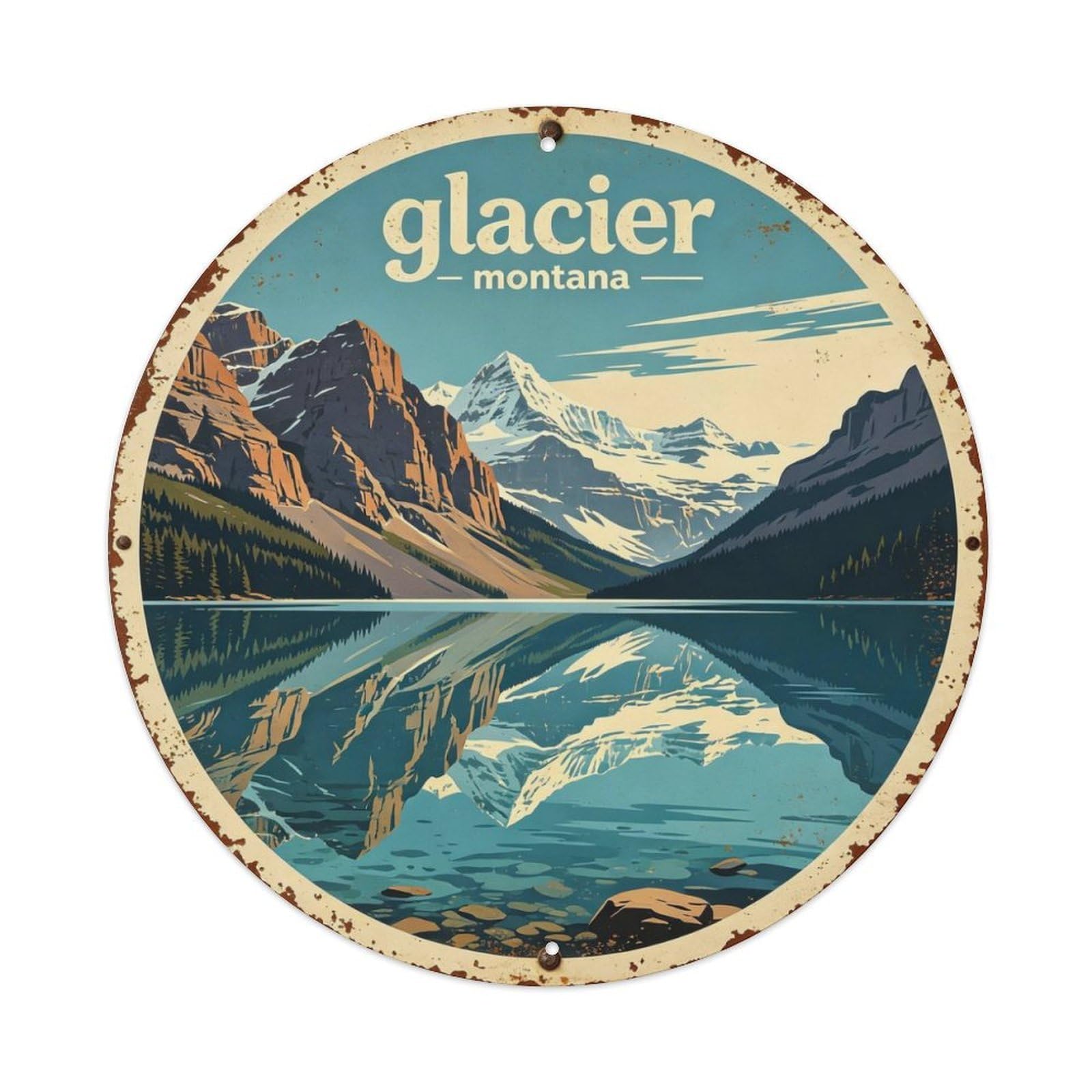 Glacier_park_vintage Metal Tin Sign Plaque