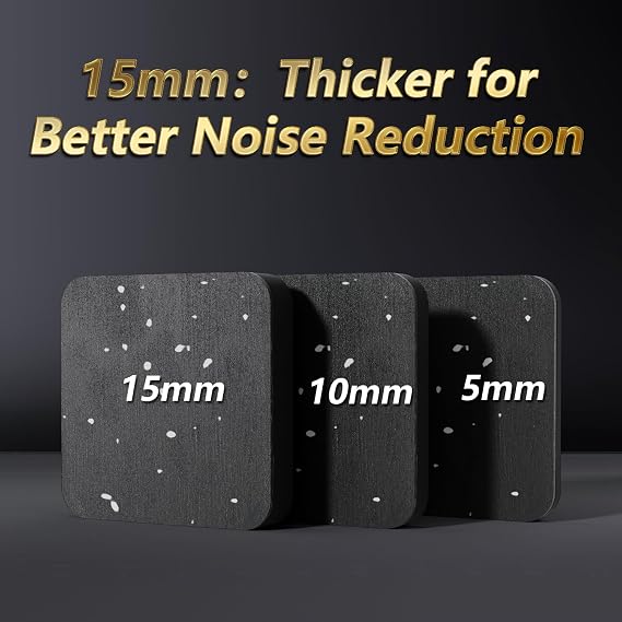 8 Pcs 3.94 x 3.94 x 0.6 Treadmill Mat Pads for Walking pad, Exercise Bike,Exercise Equipment, Noise Reduce & Shocking Absorbing Rubber & Eva Mat for Protect Floors Black