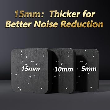 8 Pcs 3.94 x 3.94 x 0.6 Treadmill Mat Pads for Walking pad, Exercise Bike,Exercise Equipment, Noise Reduce & Shocking Absorbing Rubber & Eva Mat for Protect Floors Black