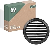 Vista 15 de Vent Systems 6 pulgadas - Negro - Cubierta de ventilación Soffit - Rejilla de ventilación redonda - Cubierta de parrilla - Pantalla de insectos