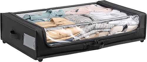 Miniatura 6 de Set of 2 Under-Bed Rolling Storage Container with Transparent Cover, Versatile Space-Saving Design, and Smooth-Glide Multi-Directional Wheels Ideal