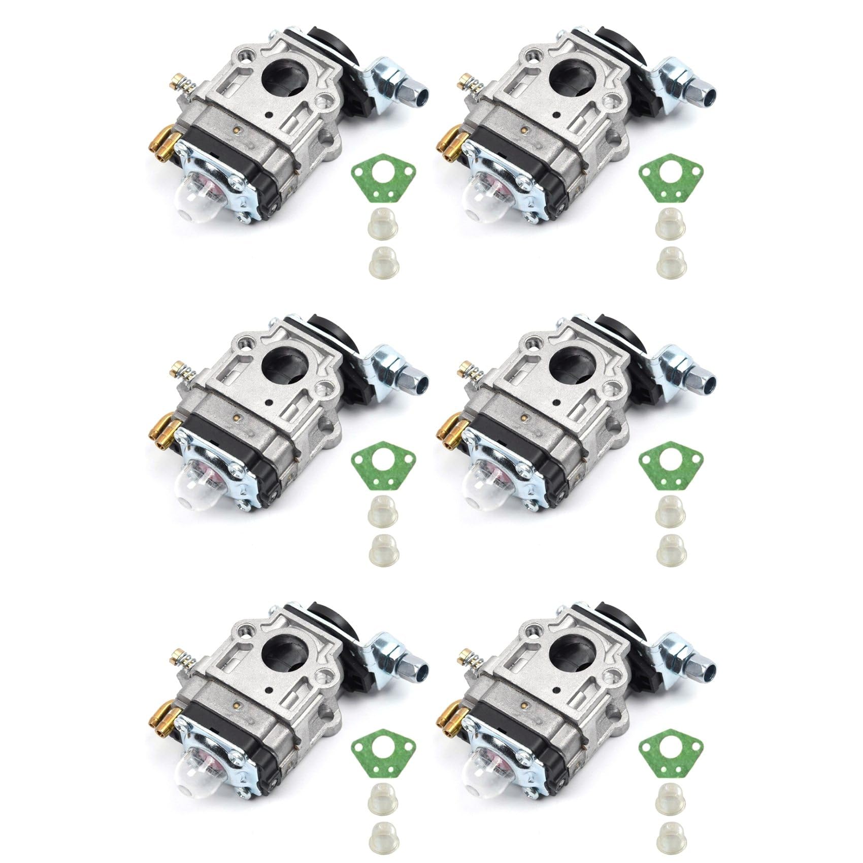 Jnchdghwa 6 Set 15mm Carburetor Kit for Brush Cutter 43Cc 49Cc 52Cc Shredder Chain Saw Chainsaw