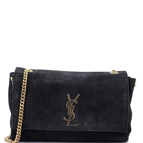 Saint Laurent, Pre-Loved Classic Monogram Reversible Shoulder Bag Crocodile Embossed