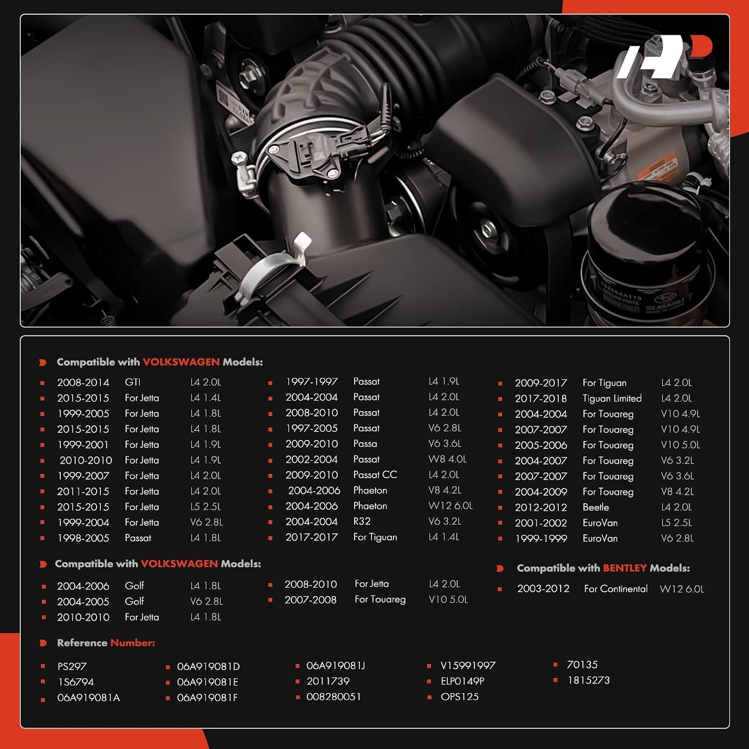 A-Premium Oil Pressure Sensor Compatible with Volkswagen VW Jetta, Passat, Golf, Tiguan, Beetle, CC, Touareg, Eos, EuroVan & Audi A3, A4, A6, A8, Q3, RS4, RS6, S4, S6, S8, TT Quattro & Bentley
