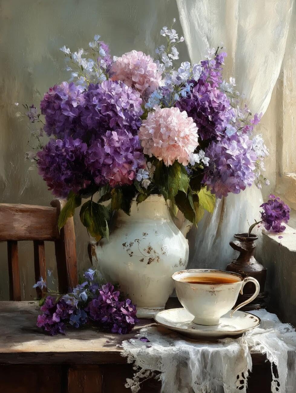 RKFLGEW 14CT Cross Stitch Kits for Beginners Fantasy Colorful Flowers Cross Stitch Kits Embroidery Starter Set for Beginners DIY Home Decoration 40x50cm