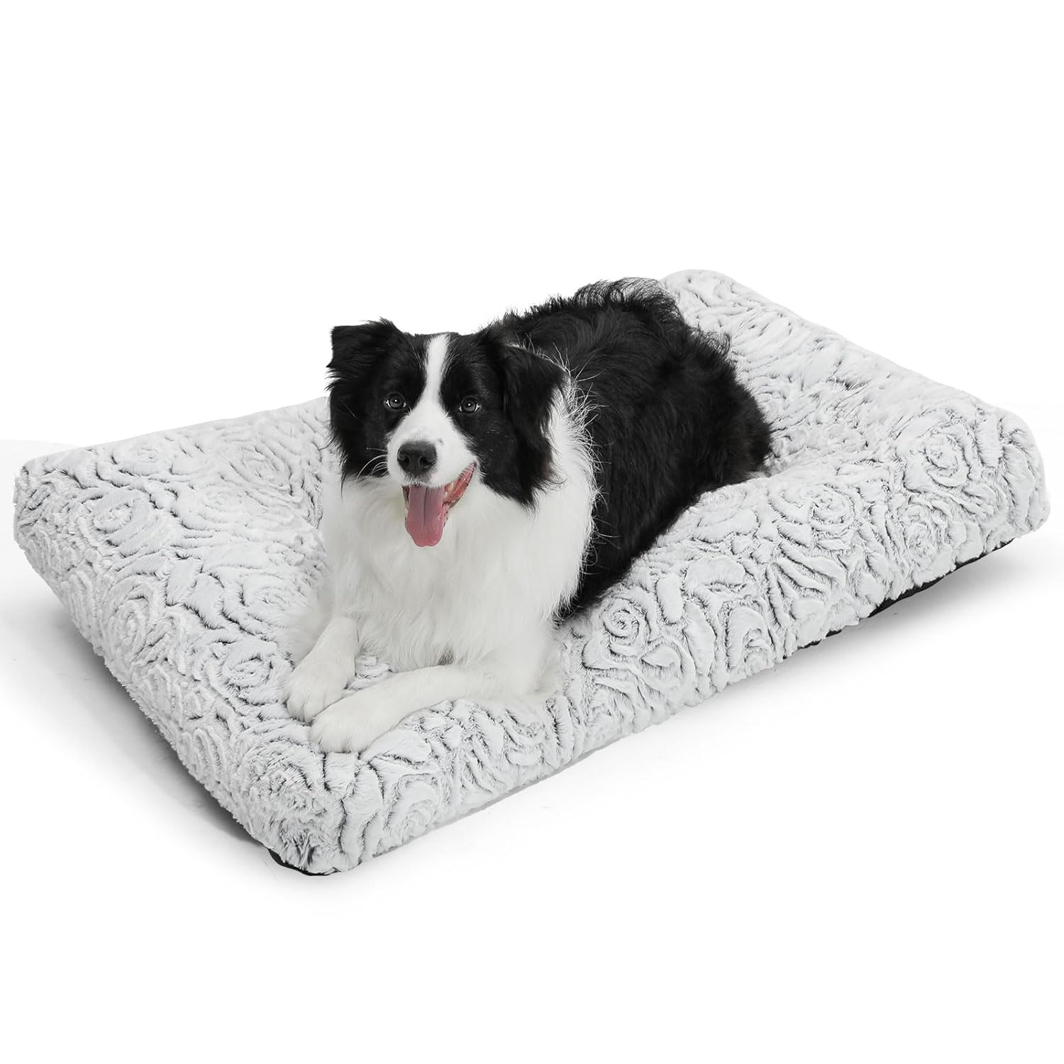 Dog Bed,Orthopedic Foam Plush Dog Bed for Crate Fulffy Comfy Kennel Pad Anti-Slip,36" Dogs Bed Sofa Pet Bed for Large,Medium,Small Dogs Breeds,36" x 24",L,Gray