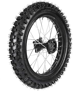 TDPRO Rear 90/100-16 Wheel Tire and 1.85 x 16 Rim Inner Tube with 15mm Bearing Assembly for Pit Pro Trail Dirt Bike