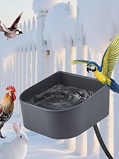 Chicken Waterer for Winter,Automatic Keep Warm Poultry Water Fountain for Outdoor,Hanging Chicken Water Feeder w Thermostat Anti-Freeze Water Bowl for Duck,Turkeys,Quails,Chicks Rabbit in Chicken Coop