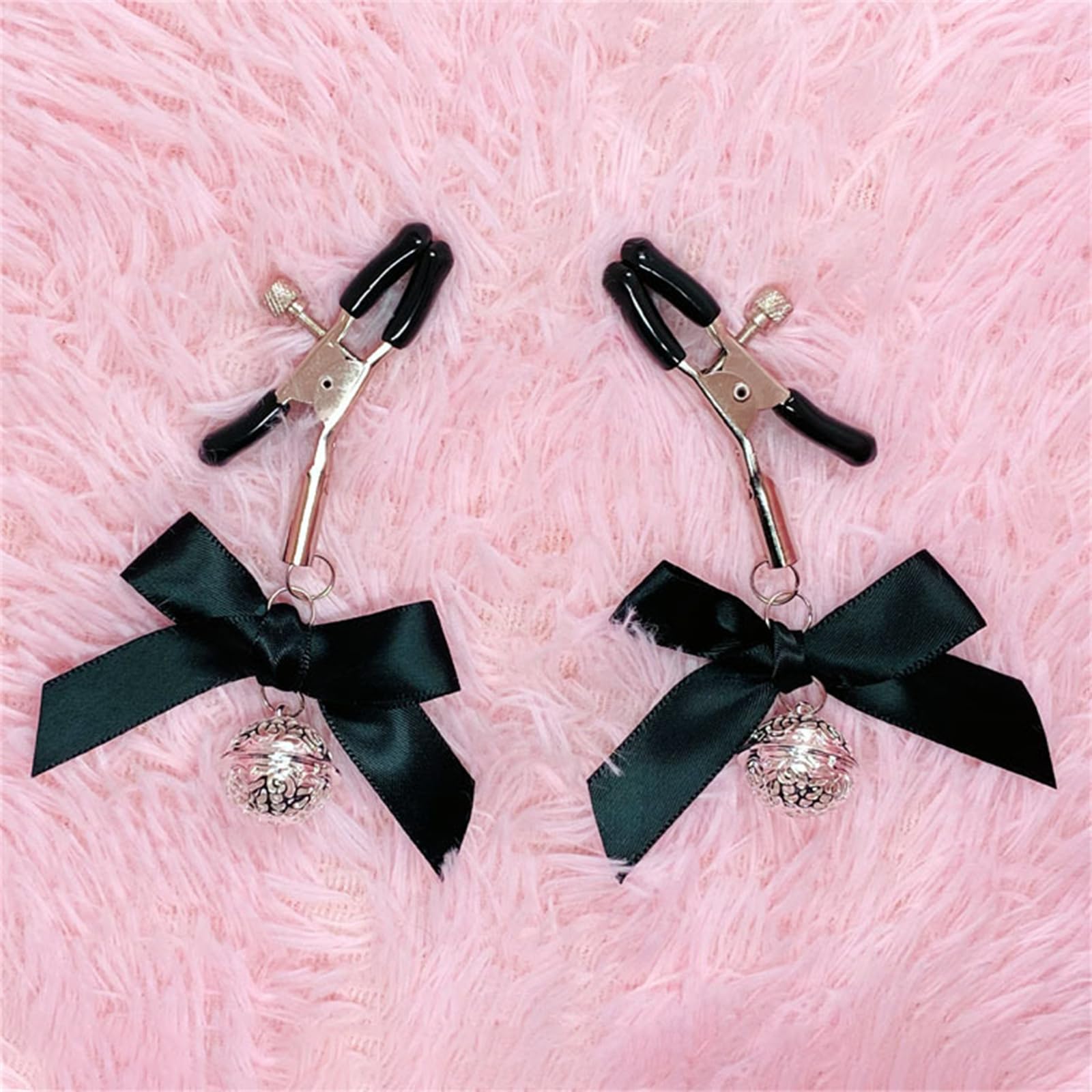 Luxury Stainless Steel Metal Anal Trainer Jewel Butt Plug SM Small Bell Adult Anal Plugs(M): B-Nipple Clip M