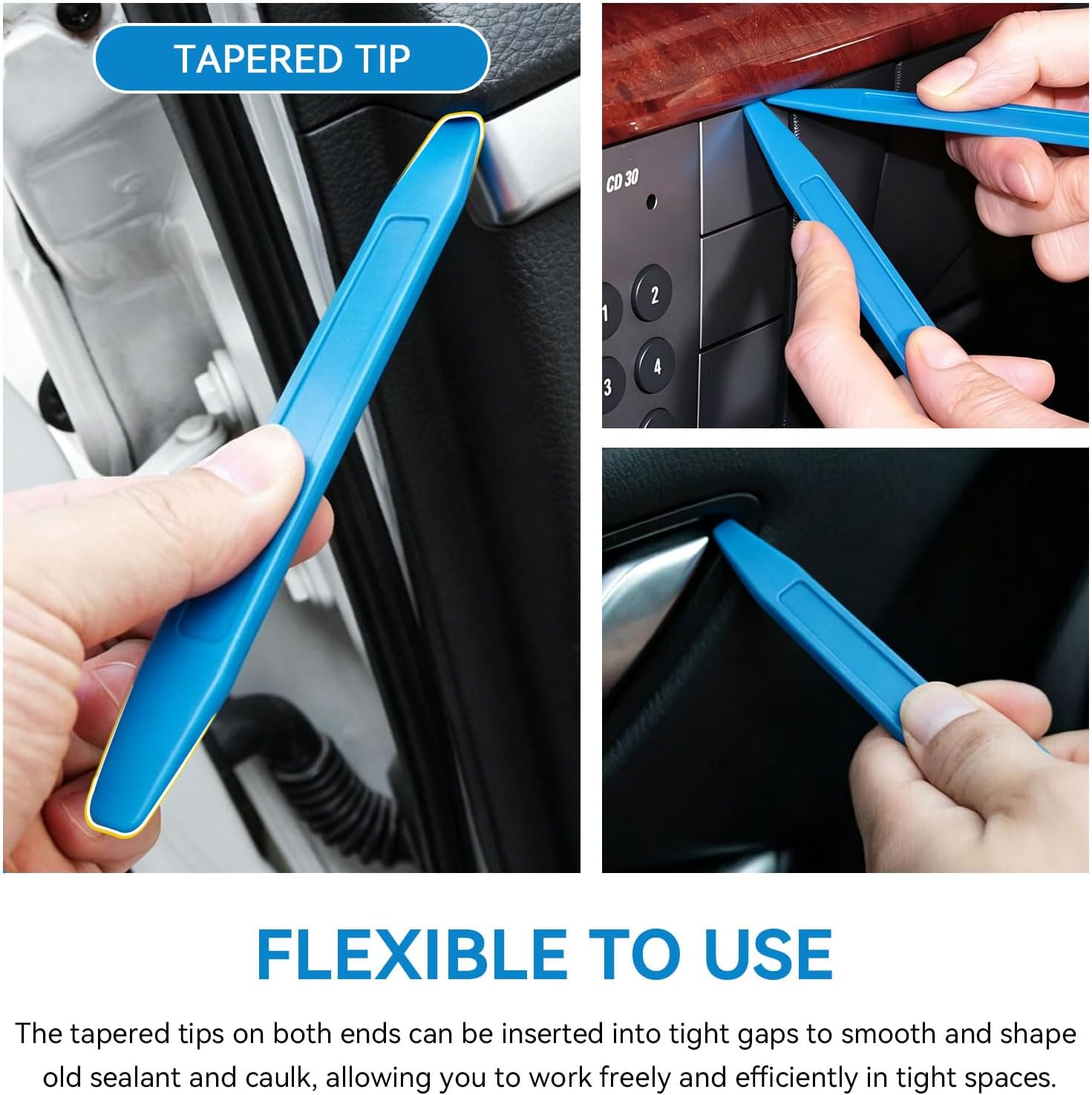 Crl Chisel Tip Windshield Stick, Tapered End Windshield Stick Setting Tool | Window Glazing End Stick For Tooling Freshly Applied Sealants Or Prevent Scratches Glass/Metal Surfaces, 10Pcs, 7 7/9''