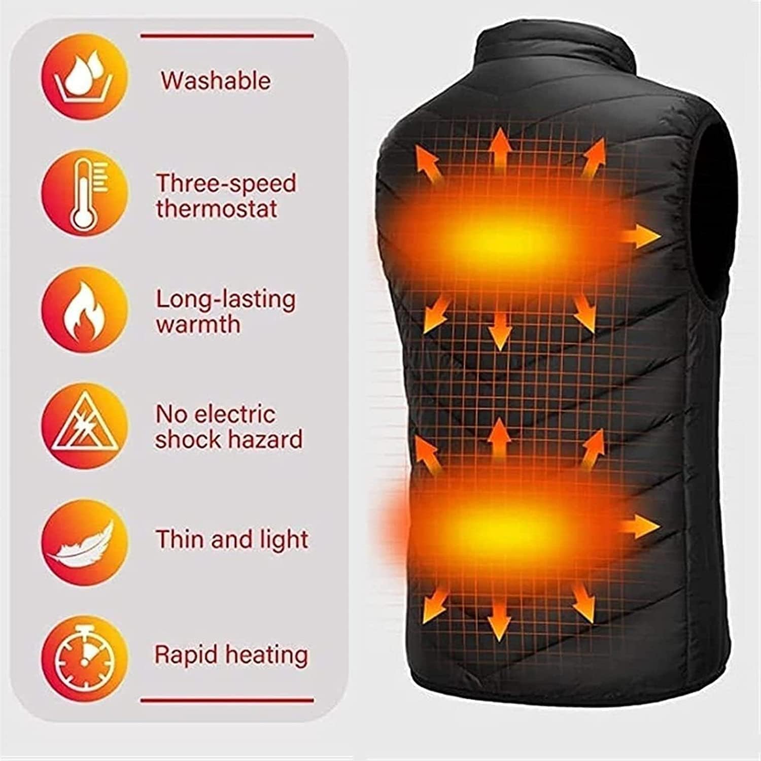 AIVEH Men's Heated Undershirt, 3stage Heated Warm Heated Hunting