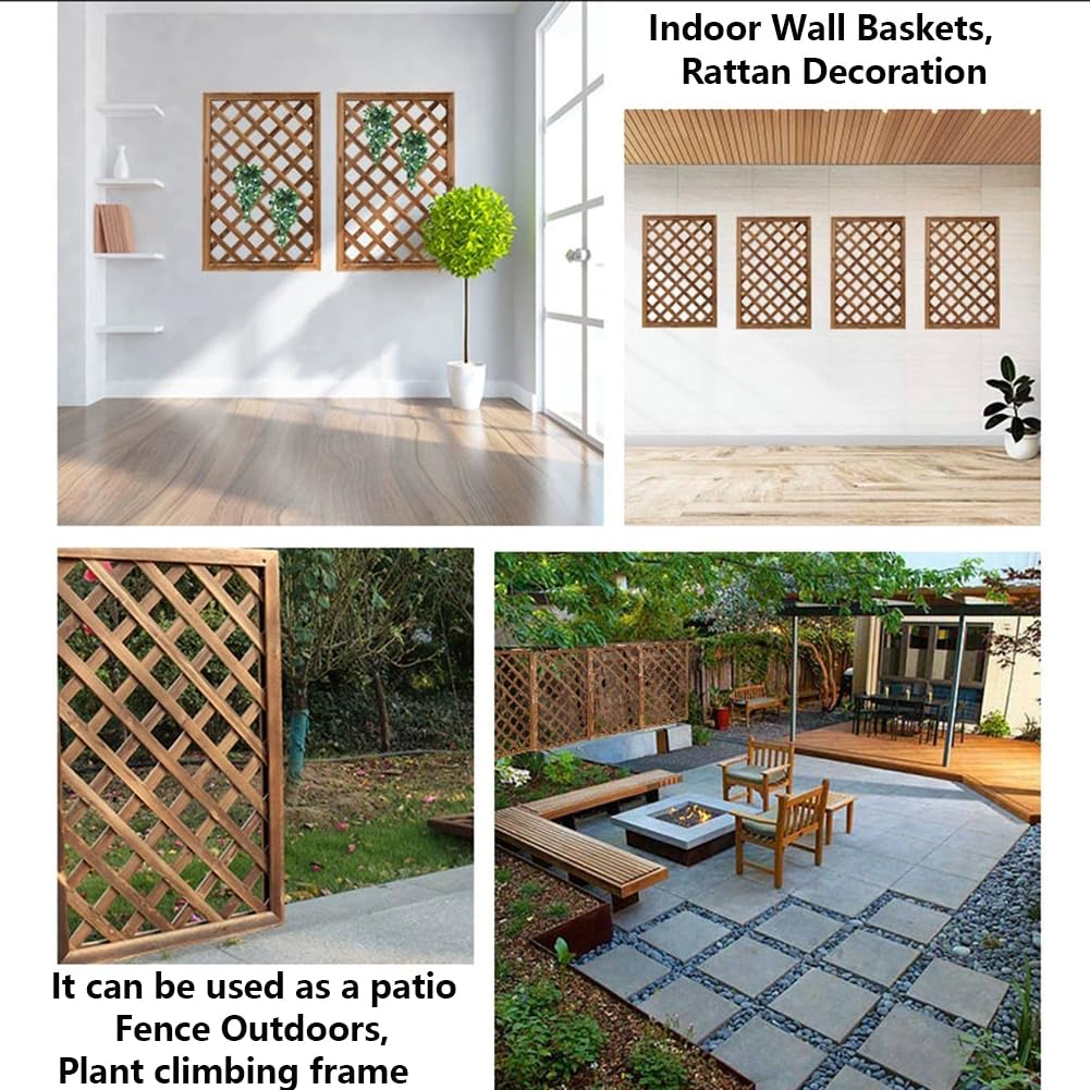 Zaun Gitter Garten Bildschirm Freistehend Mahagoni Holz Gitter Zaunpanel Raumteiler Datenschutzbildschirm Hundetor Leicht Gewölbte Unterstützung Zum Klettern Von Pflanzen(Size:50x150cm)