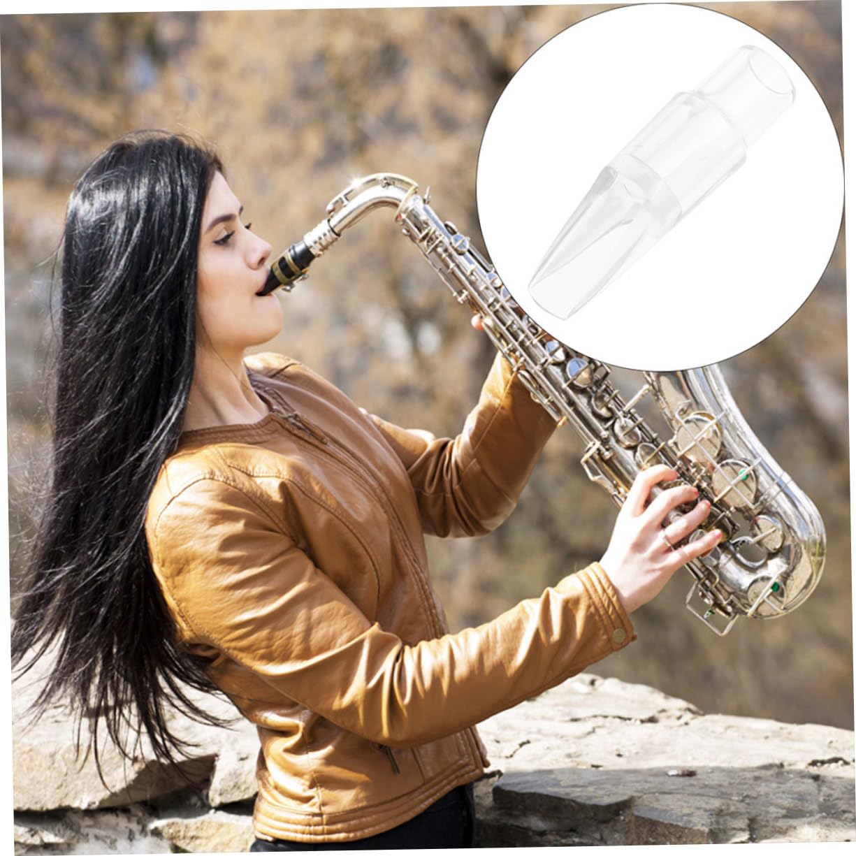 ibasenice 5pièces Saxophone Soprano Transparent Bec Exquis Pour Débutants Accessoire De Remplacement Compatible Avec Saxophones Soprano Et Alto
