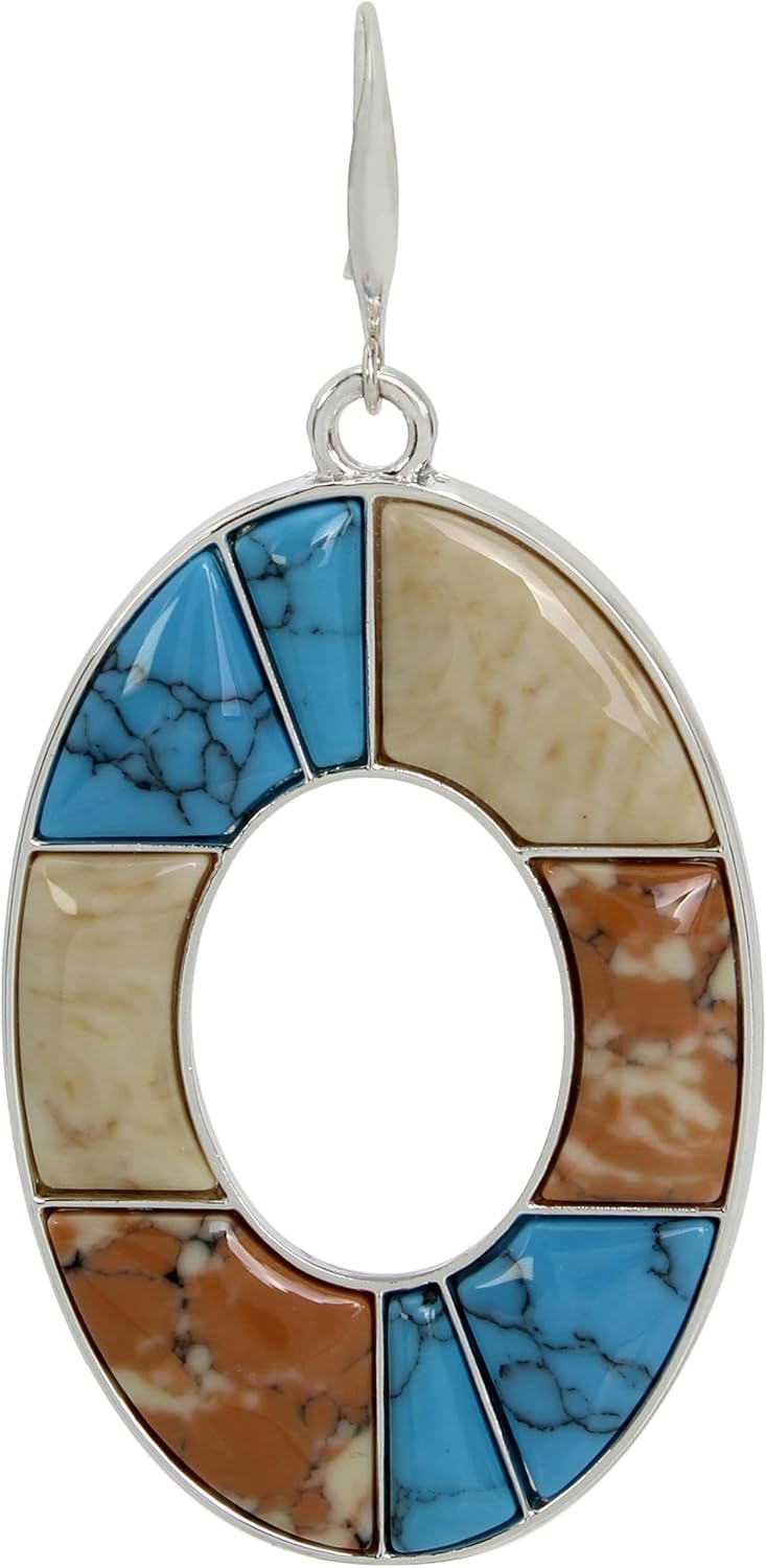 Robert Lee Morris Soho Womens Mixed Stone Oval Drop Earrings, Multi/Silver 5 - Image 3