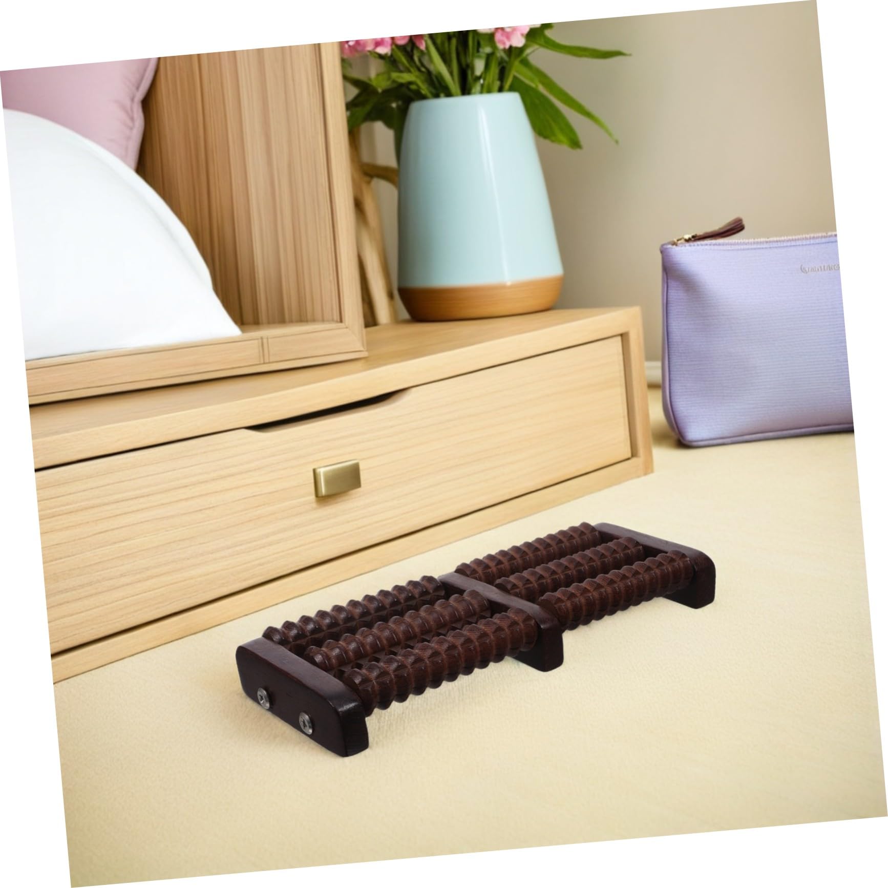 Hemobllo Masajeador de Pies de Madera Rodillo Compacto para Relajación Muscular y Alivio de Fascitis Plantar, Adecuado para Viajar y Uso bajo Escritorio