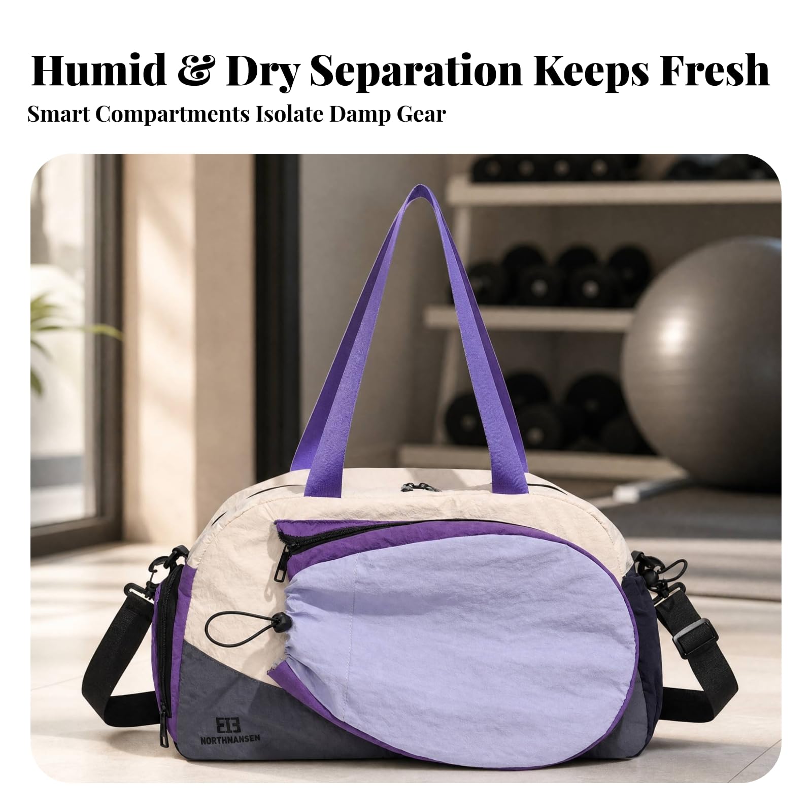 Borsa da Palestra con Scomparto Separato Leggera Borsa a Sacco Sportiva Compatta per Viaggi nel Fine Settimana, Tragitto Quotidiano, Arancio