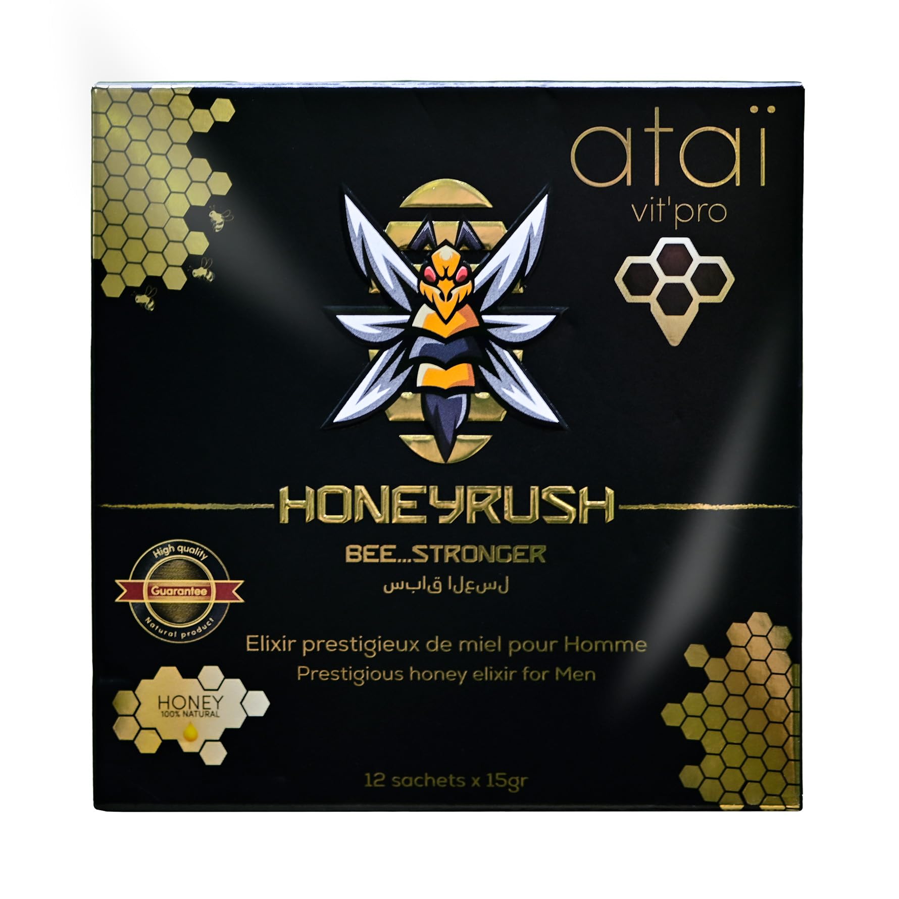 HONEY BEERUSH Miel Afrodisíaco Potenciador Energético Libido Intensa Hombre 12 sobres 15g
