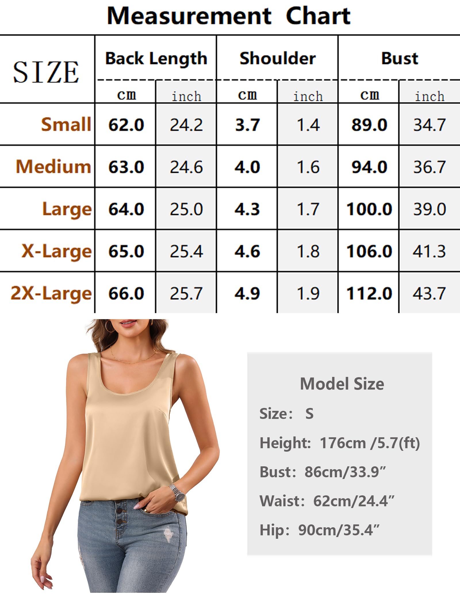 Aottori Camiseta Sin Mangas Satén Mujer Verano Básico Cuello U Suelto Elegante Top Liso Elástico Camisola Casual — view 6