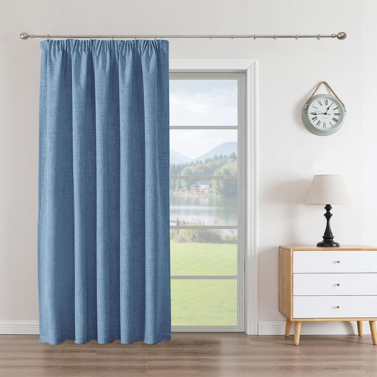 Joydeco 100% Verdunkelungsvorhänge Leinen Gardinen mit Kräuselband Thermovorhang Kälteschutz Blickdicht Schallschutz Ideal für Wohnzimmer