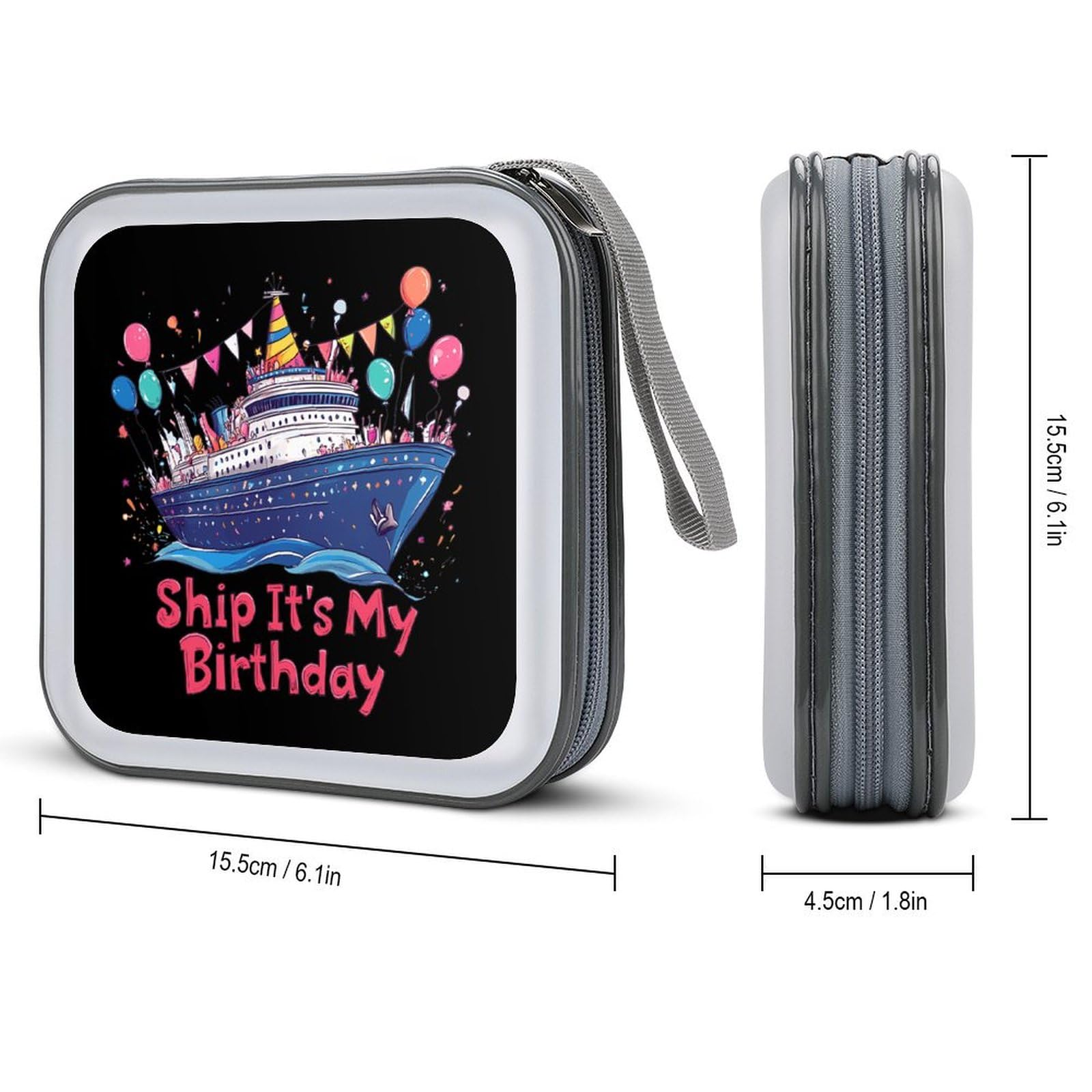 Cruise Ship It's My Birthday CD Case Portable DVD Holder Storage Organizer for Home Travel