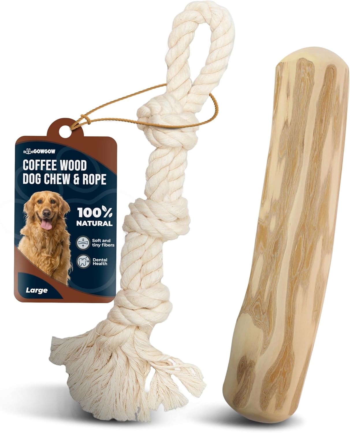 犬のためのコーヒーウッドチューズなぜですか？ -THベトナム コーヒーウッドドッグチュウとナチュラルコットンロープトイ レギュラーチューワー用 - 犬のための100%オーガニックウッドスティック