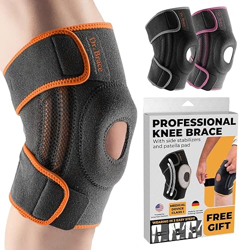 Miniatura 10 de DR. BRACE Rodillera ELITE con estabilizadores laterales y almohadillas de gel para rótula para un máximo apoyo al dolor de rodilla y una