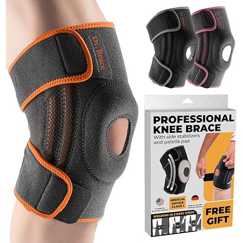 DR. BRACE ELITE Knee Brace with Side Stabilizers & Patella Gel Pads for Maximum Knee Pain Support and fast recovery for men and women-Please Check How To Size Video (Mars, Medium)