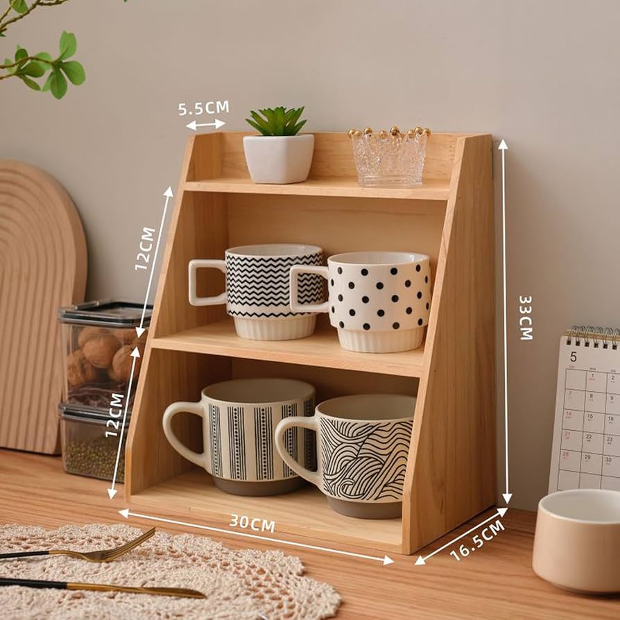 Amazon｜MJKQ9 収納ボックス ミニ食器棚 木製 ミニ食器棚 卓上食器棚