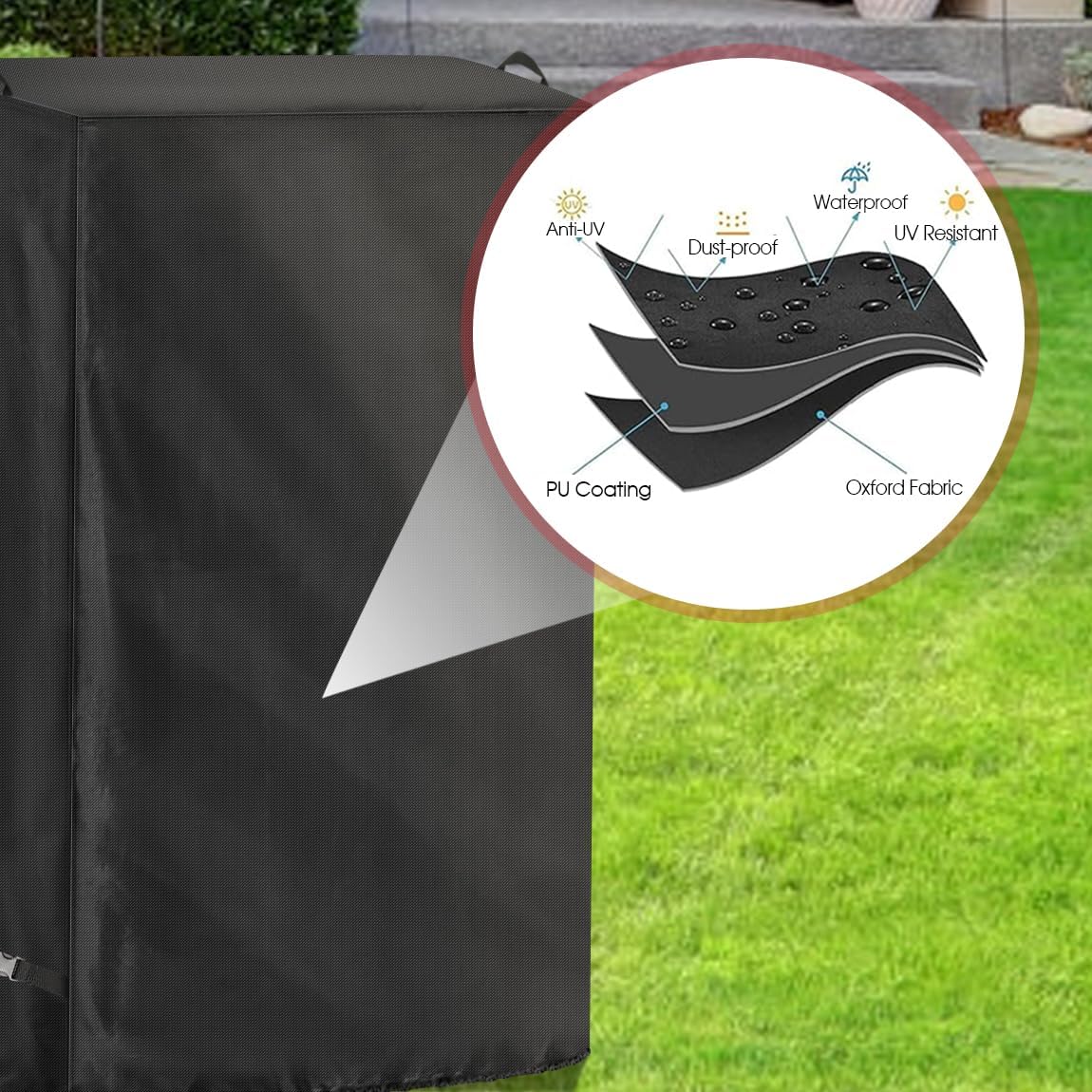 Lawn Mower Cover, Waterproof Cordless Lawn Mower Cover, Riding Lawn Tractor Cover Fits 18-24-Inch Foldable Electric Lawn Mowers, Lawn Mower Storage Cover with UV, Dust, and Dirt Protection