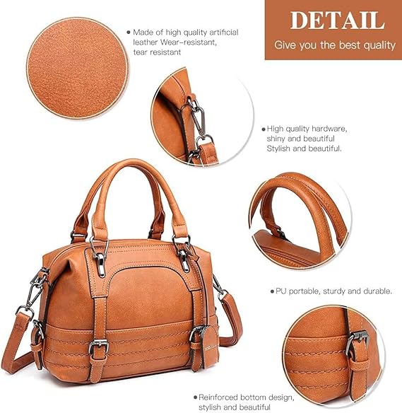 Calyrex Vintage leather handbag - Oil wax leather shoulder diagonal ladies bag - Satchel Purse Lady Messenger Crossbody bag - Shoulder Tote Bags For Women