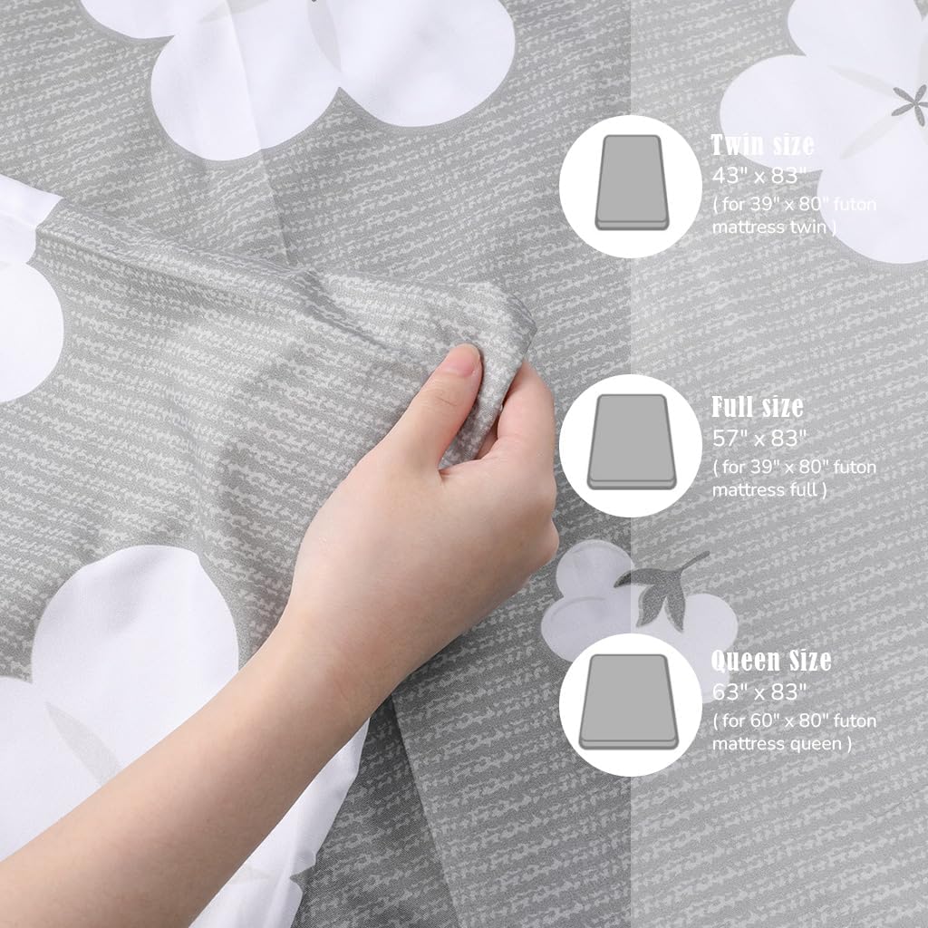 Zelladorra Futon Mattress Cover, Zippered Japanese Floor Mattress Cover image 4