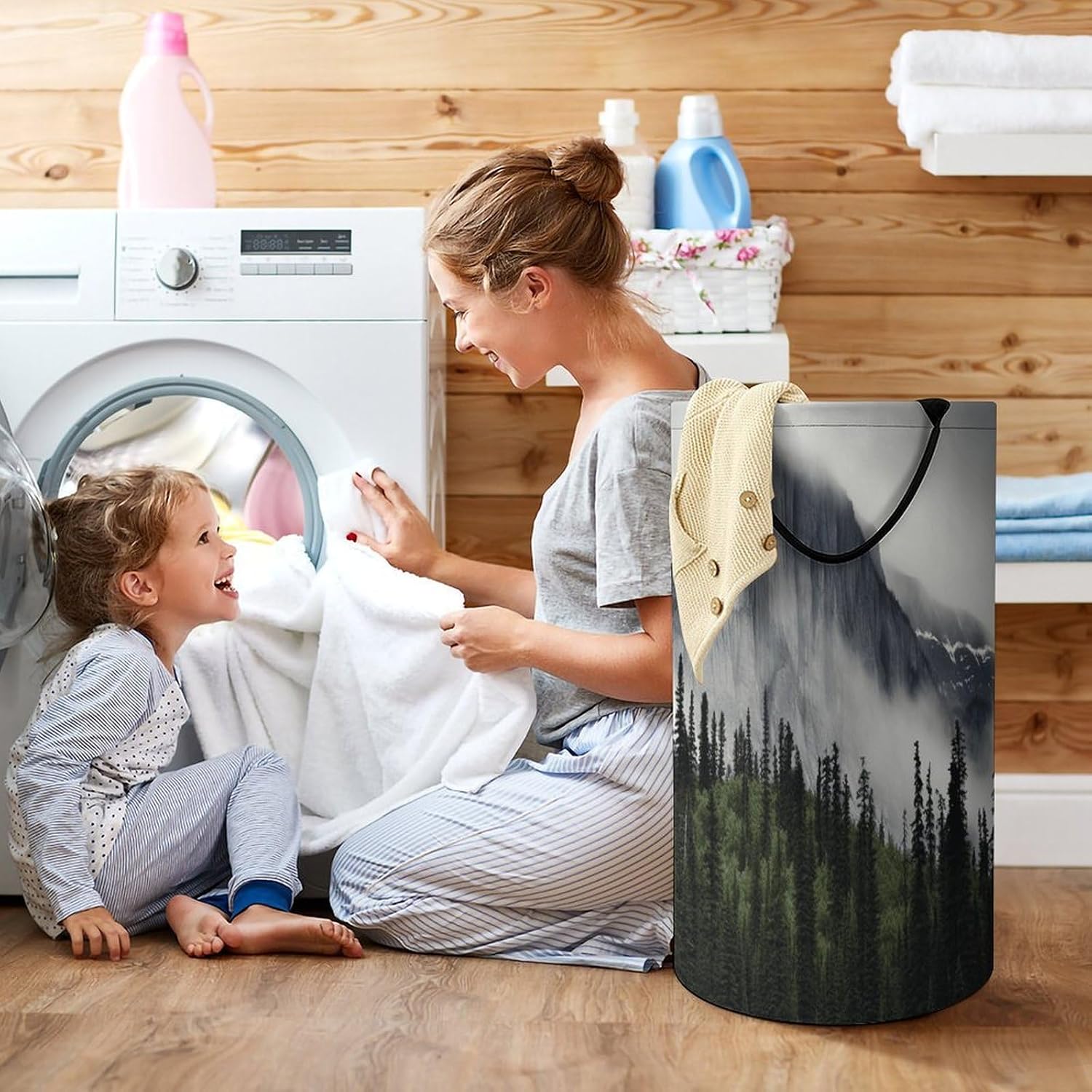 Dirty Clothes Basket Extra Large 110l Open Top Laundry Hamper With Portable Carry Handles, Foldable Waterproof Clothes Basket Spacious Laundry Bag For Bedroom Bathroom Laundry Room Dorm