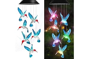 AIONASA Solar Hummingbird Wind Chimes