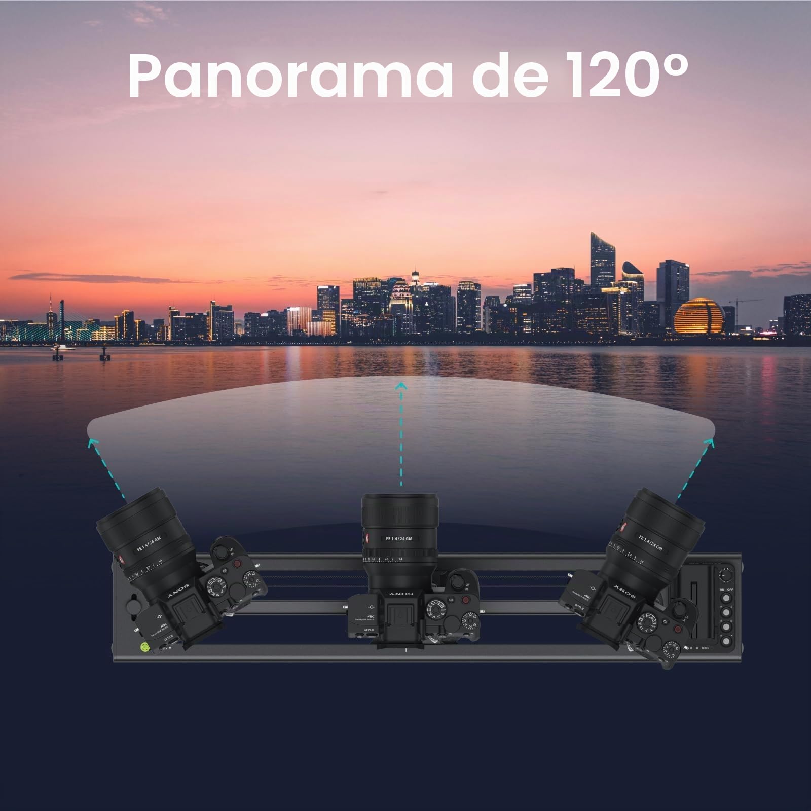 Accsoon Toprig S60 23,6"/60cm Deslizador de Video para cámara de Aleación de Aluminio, Motorizado por botón o App Bluetooth Control, panorámico de 120°, Fotografía de Lapso de Tiempo, Carga hasta 4kg