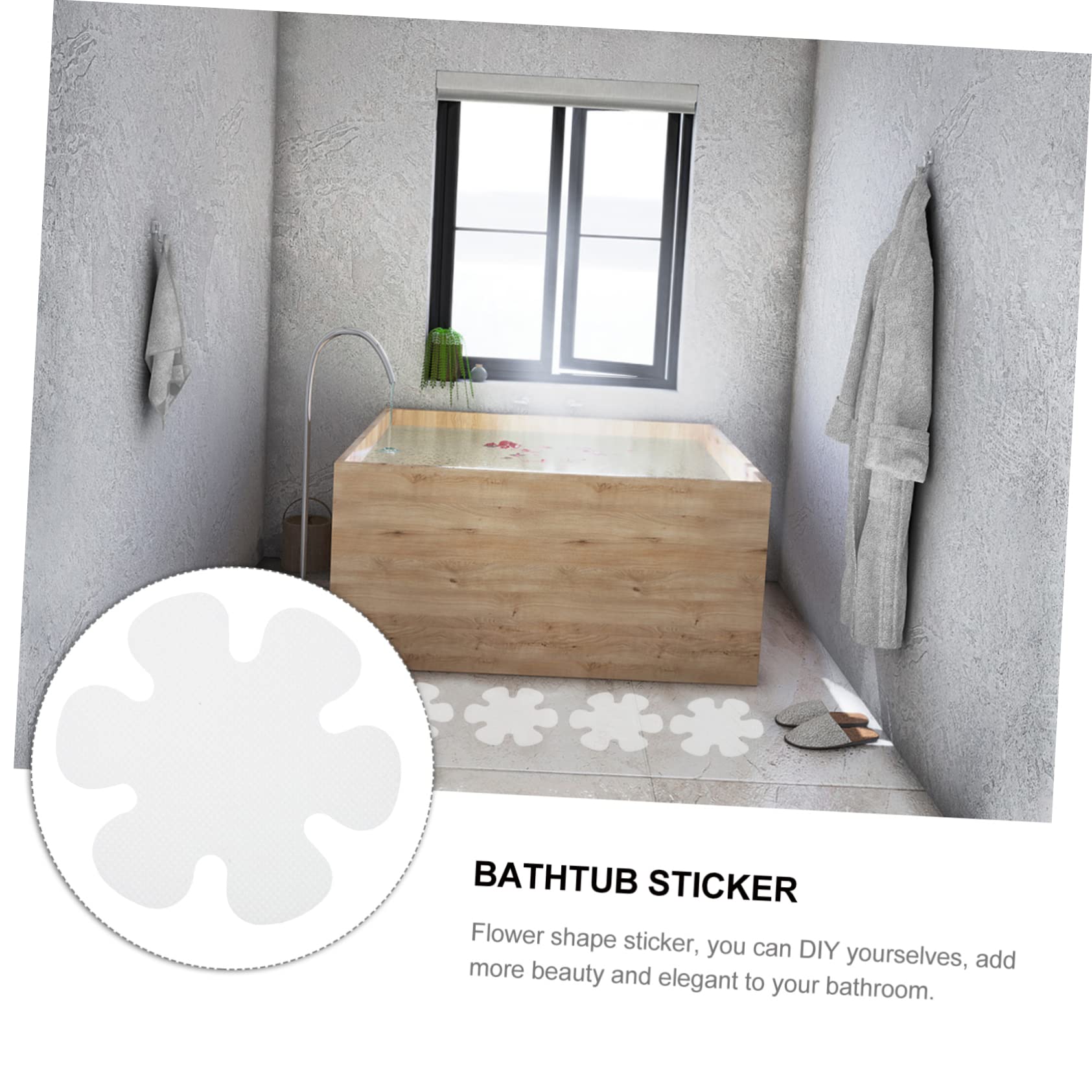 PRETYZOOM 20Pcs Non Slip Shower Stickers Adhesive Slip Bath Decals for Safety and Wear Resistant for Bathrooms Tubs Pools and Stairs Floral Design