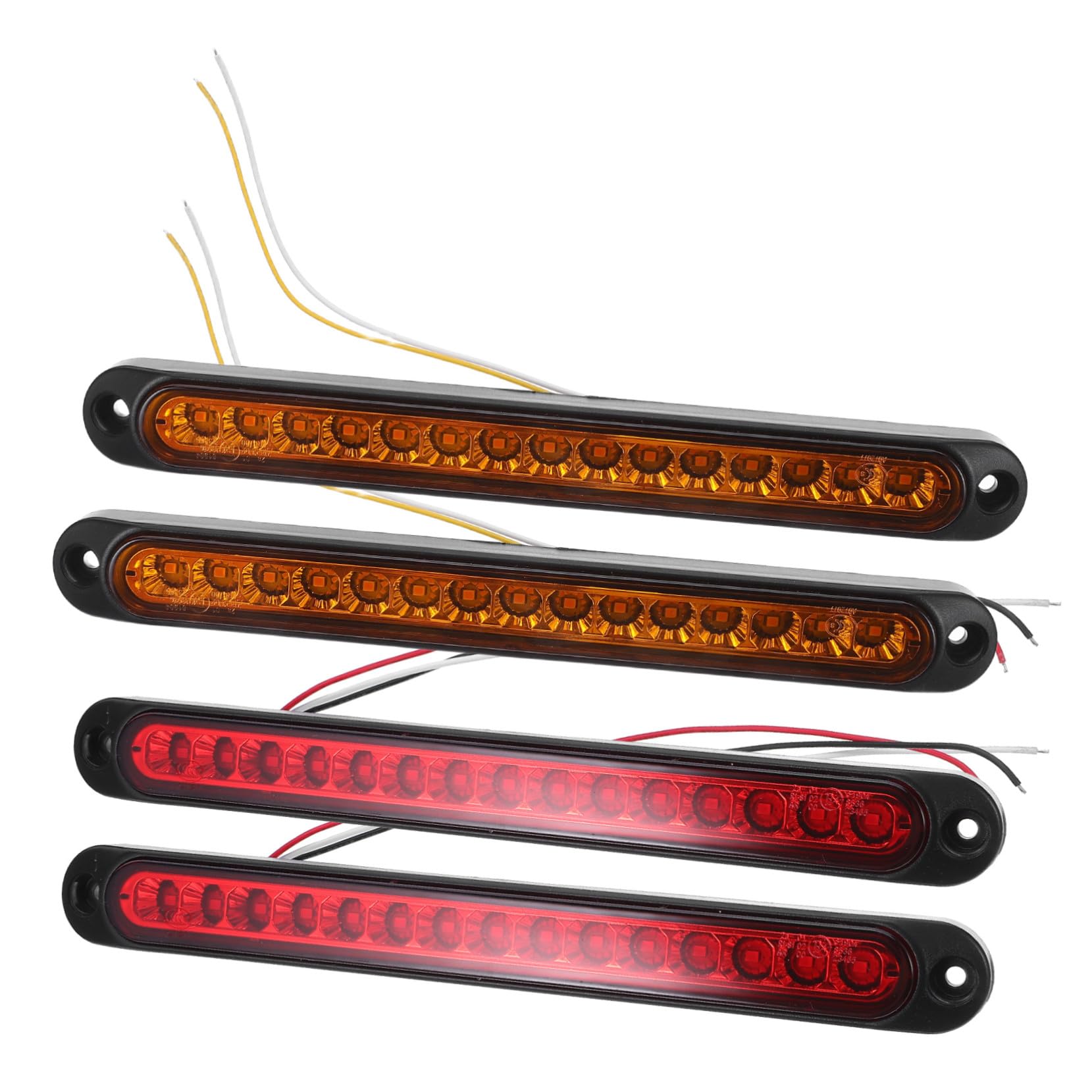 Cabilock 4pièces Feu Arrière de Camion Forme LED LED pour Clignotants Feux de Freinage et Feux de Recul pour Remorque Pick-up et Camping-