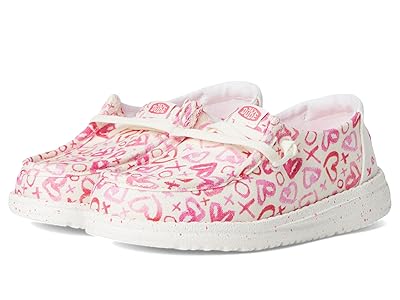 Hey Dude Kids Wendy Watercolor Hearts (Toddler) Girls Shoes Pink/White : 7 Toddler M, Canvas/Textile