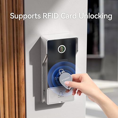 Miniatura 7 de 4-Wire TMEZON 7 pulgadas Tuya 1080P WiFi Smart Video DoorPhone Sistema de intercomunicación con timbre con cable contraseña/tarjeta deslizar