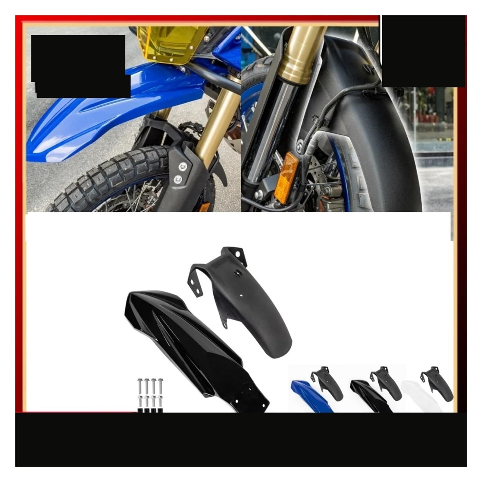 Parafango anteriore moto universale nero Per Tenere700 2 Venduto Wolfline Parafango Anteriore Per Motocicletta Carenatura(Blue front)