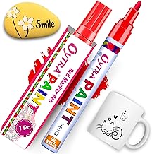 Oytra Paint Marker Pens Permanent Waterproof Oil Based Individual pens Works and All Surfaces, Wood, Fabric, Steel, Glass (Red)