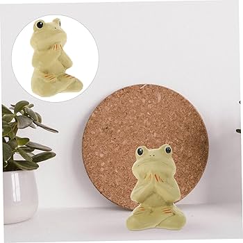 Amazon.co.jp: VINTORKY カエルの木の彫刻 ヨガ禅の装飾 ヨガの