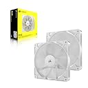 CORSAIR RS140 140mm PWM Fans – Daisy-Chain Connection – Low-Noise – Magnetic Dome Bearing – Dual Pack – White gallery image