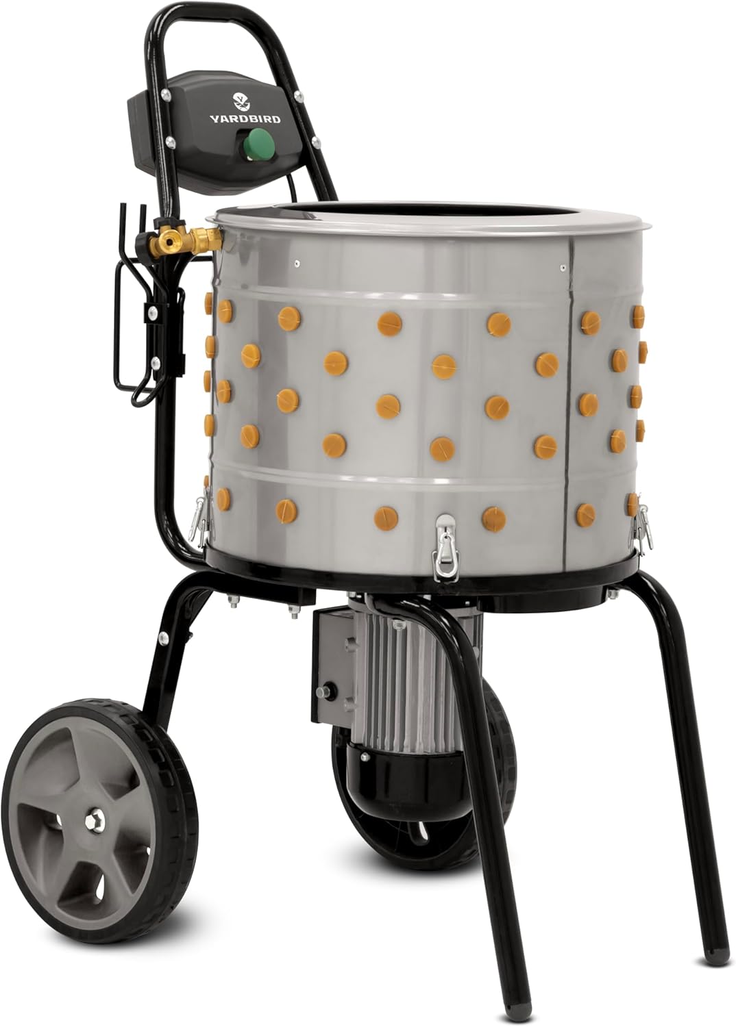 Yardbird 44204 Chicken Plucker, Easy On/Off Button, Integrated Hose and Cord Hooks, 20" Stainless Steel Tub, 1.2 HP Motor, 111 Natural Soft Fingers, Integrated Irrigation Ring and Included Y-Valve