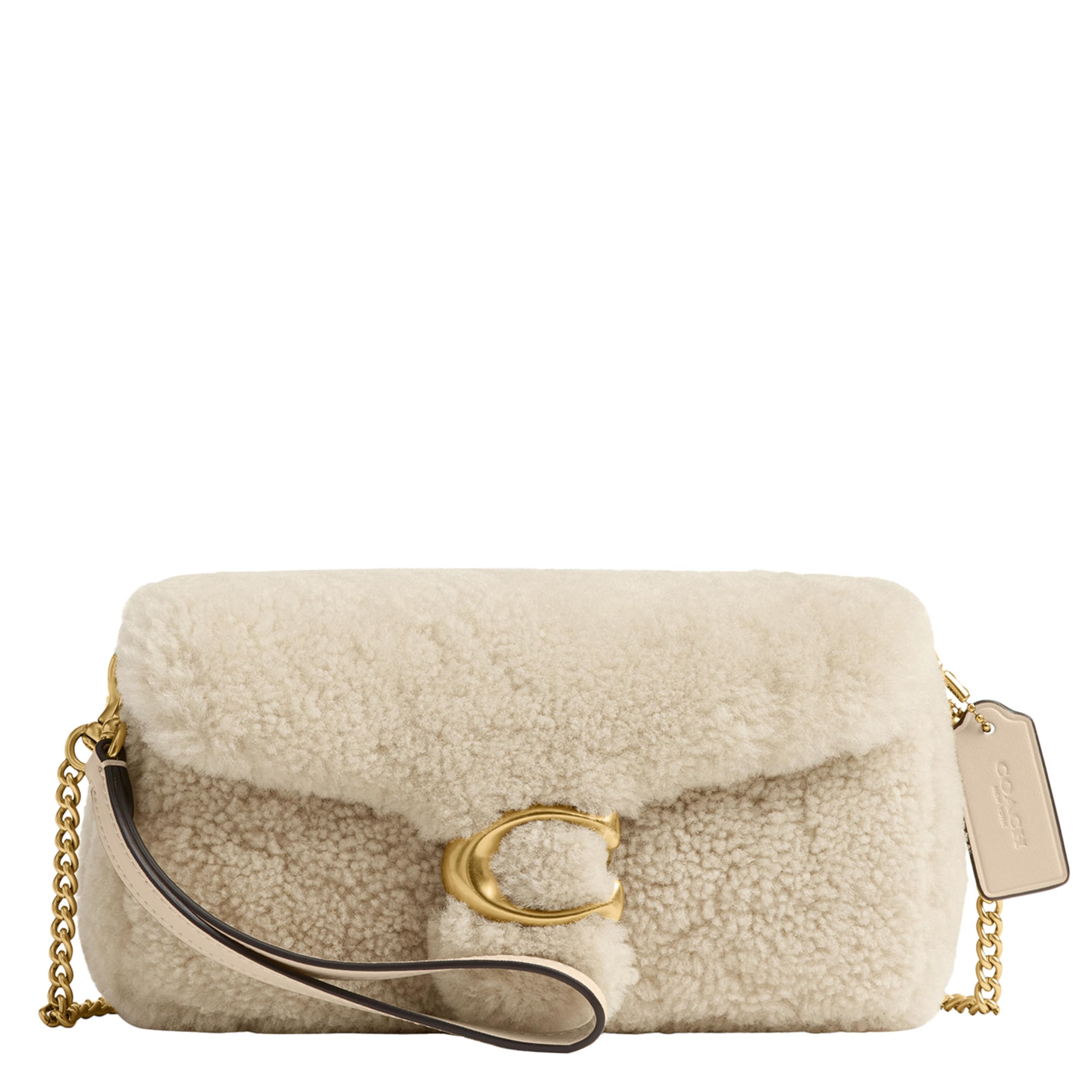 Photo 1 of Coach Womens Tabby Chain Crossbody Bag 19 In Shearling Beige One Size