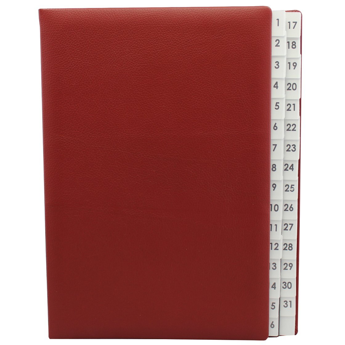 Classificatore con indice 1 – 31 in weinrotem genarbtem Pelle Bovina