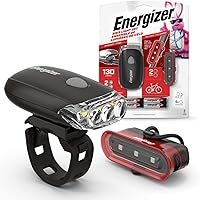 Energizer Bike Lights Front & Rear: 130 Lumen Bright Clip-On, Weatherproof, Batteries Included for Road & MTB