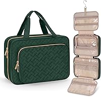 Vista 23 de Wedama Neceser para mujer, bolsa de viaje grande para cosméticos, bolsa de aseo colgante para baño, bolsa de maquillaje impermeable de PVC, bolsa