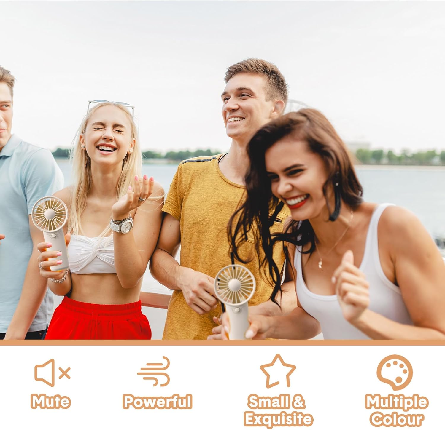 Rossesay 60 Pcs Mini Portable Fan Small Handheld Battery Operated Portable Personal Fans for Summer Travel Beach Indoor Outdoor Cooling Gift(White)