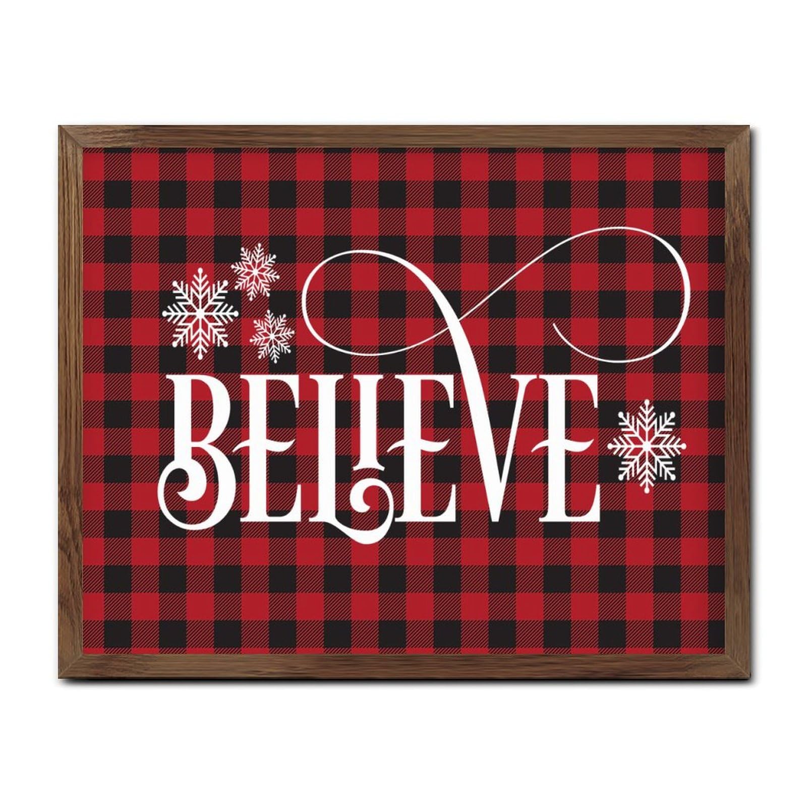 Panneau de table mural Believe en bois chrétien 40x50 cm pour décoration de chambre